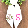 Personalized Hummingbird & Hollyhock Embroidered Wreath Sash