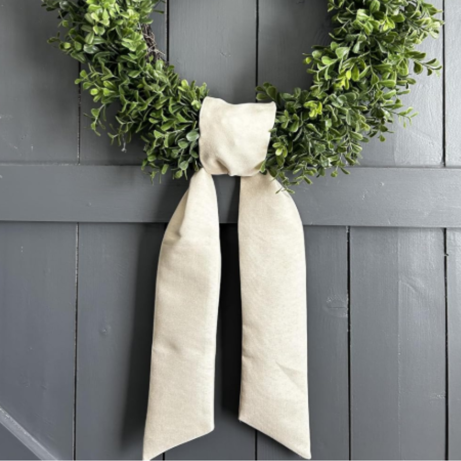 Blank Linen-Cotton Wreath Sash — 5" x 53"