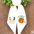 Miami Hurricanes Wreath Sash, Embroidered College Football Door Decor