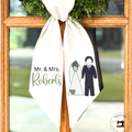 Mr. & Mrs. Personalized Wreath Sash – Custom Wedding Door Accent