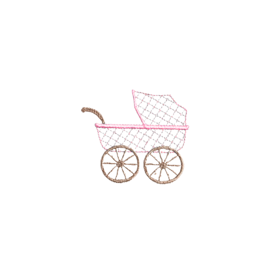 Personalized Baby Carriage Embroidered Wreath Sash