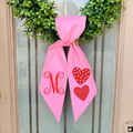 Personalized Pink Valentine Wreath Sash with Hearts Monogram