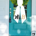 Custom Poodle & Monogram Wreath Sash – Personalized Front Door Accent