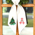 Classic Christmas Tree Monogram Wreath Sash