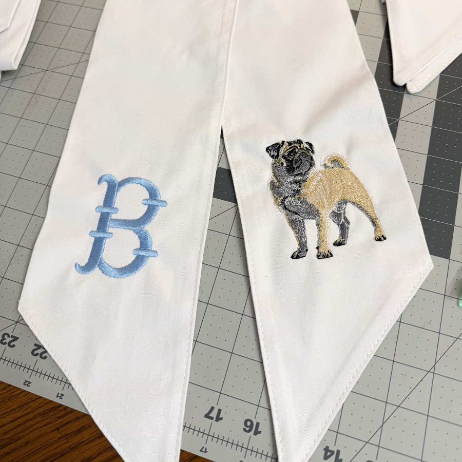 Personalized Pug Wreath Sash | Pug Front Door Decor | Custom Initial Dog Wreath Sash