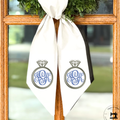 Personalized Engagement Ring Wreath Sash with Monogram