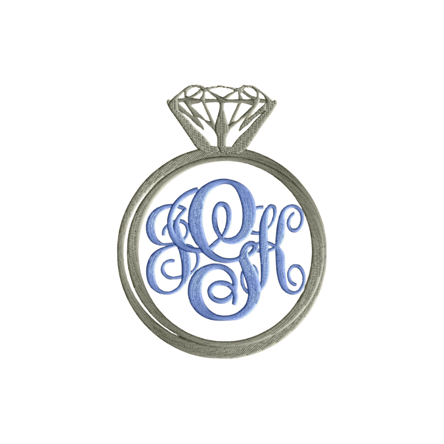 Personalized Engagement Ring Wreath Sash with Monogram