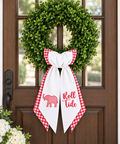 Roll Tide Alabama Elephant Layered Wreath Sash | Red Gingham Wreath Sash