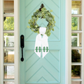 Personalized Green Monogram Wreath Sash – Ornate “H” Design – Cotton & Canvas, 54" × 5"