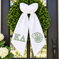 Kappa Delta Wreath Sash, Green Gingham KD Sorority Door Decor, Nautilus Shell Sorority Gift