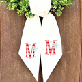 Personalized Candy Cane Monogram Christmas Wreath Sash