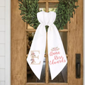 Personalized Floral Monogram Wreath Sash | Custom Name Wreath Sash | Elegant Front Door Decor