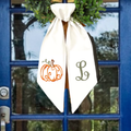 Personalized Pumpkin Wreath Sash, Embroidered Fall Wreath Sash