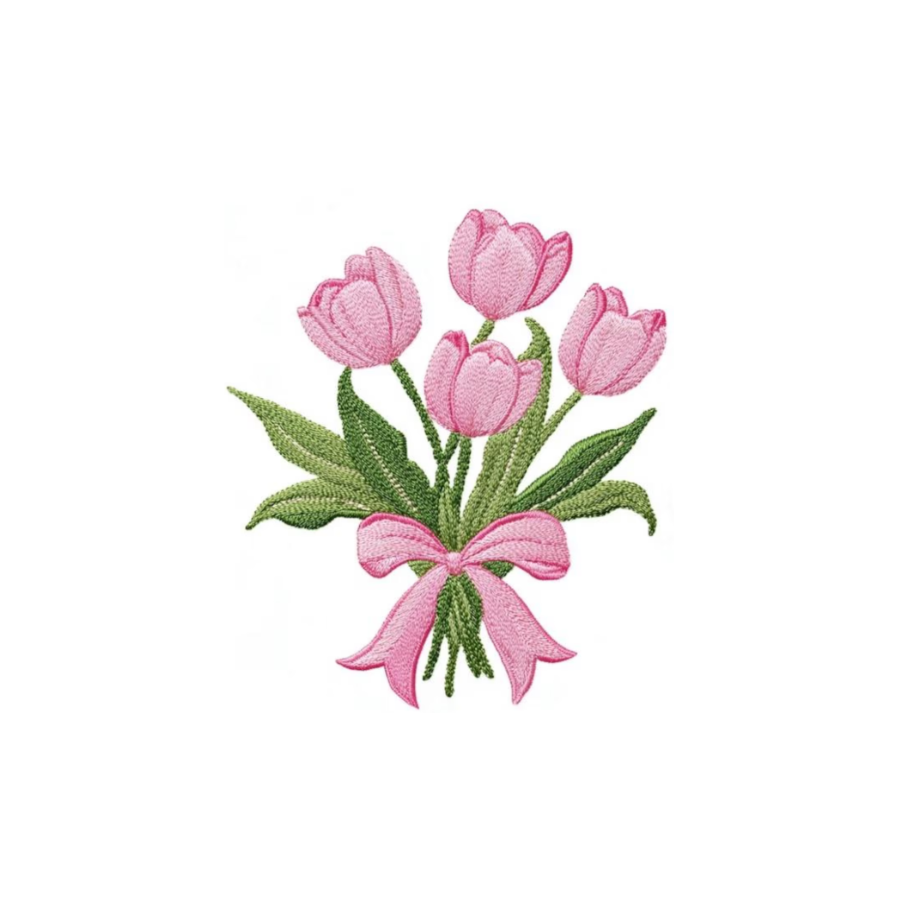 Personalized Tulip Wreath Sash – Monogrammed Spring Door Décor