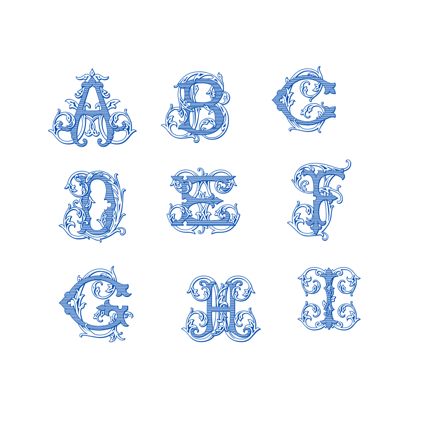 Personalized Classic Blue Monogram Calling Cards