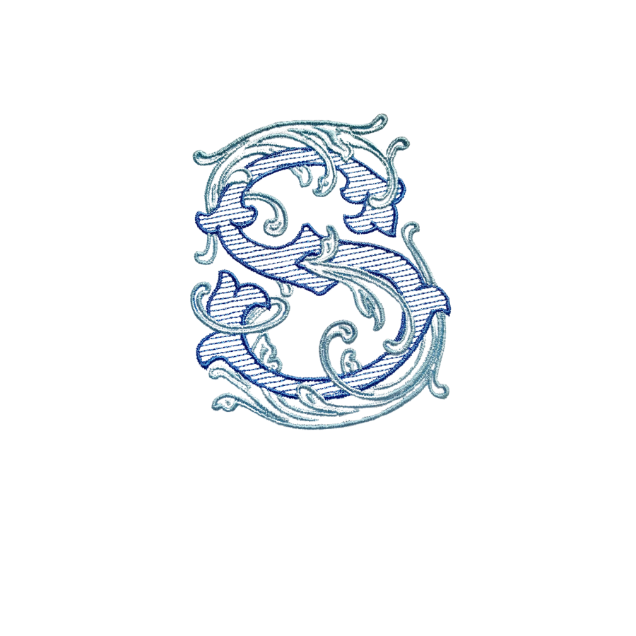 Vintage Vine Monogram Wreath Sash | Embroidered Door Decor